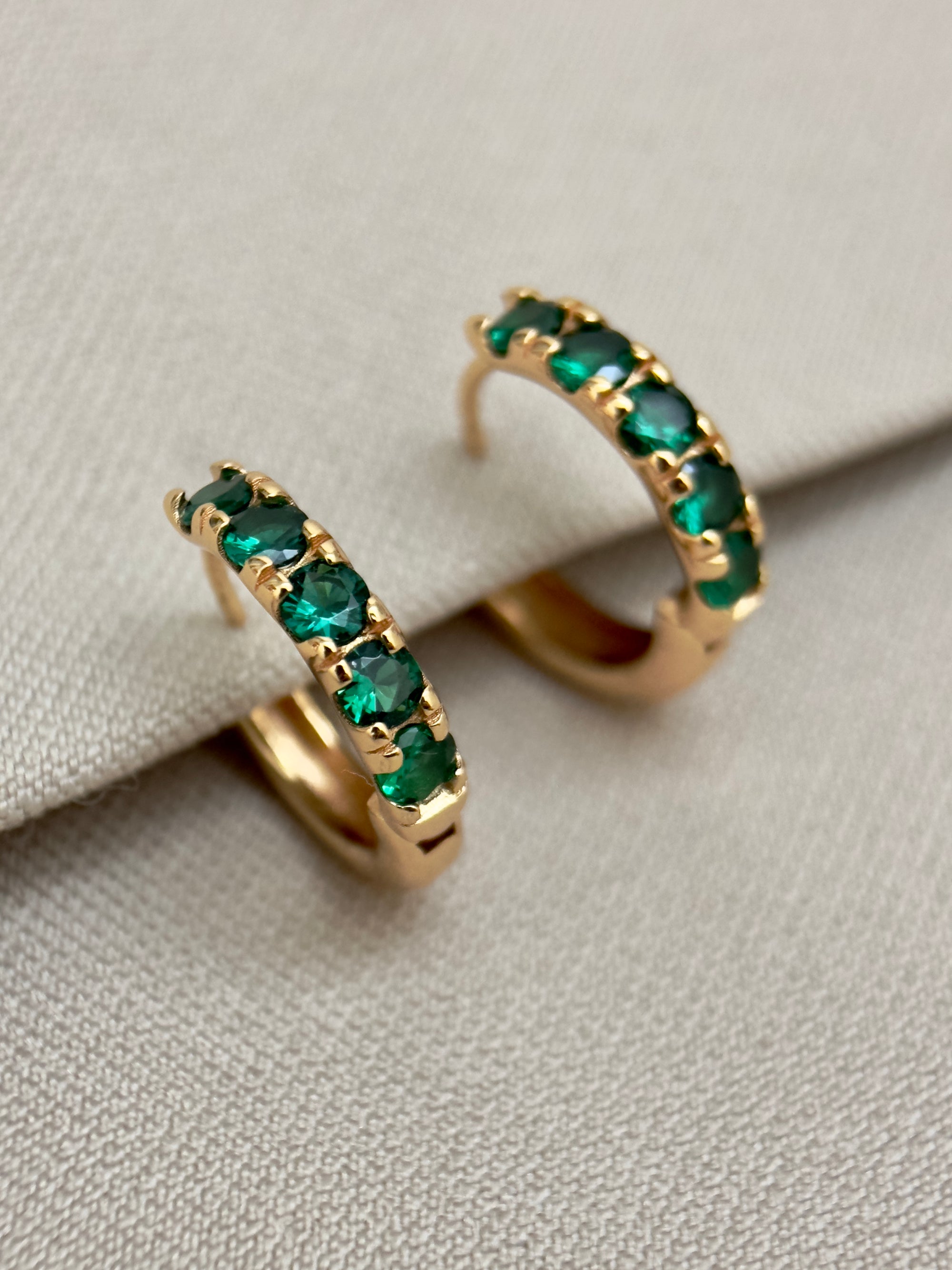 Green Hoops Earrings
