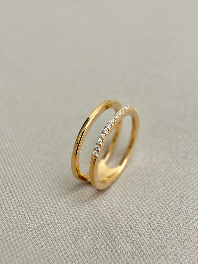 Fine Line Double-layer Ring