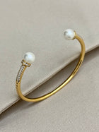 Twin Pearl Open Bracelet