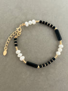 Pearly Onyx Bead Bracelet
