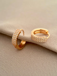 Pavé Flat Hoops Earrings