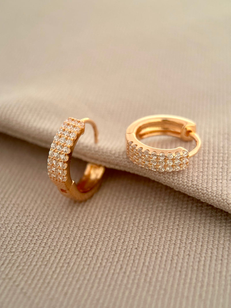 Pavé Flat Hoops Earrings