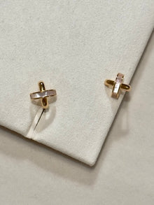 Pearly Cross Stud Earrings