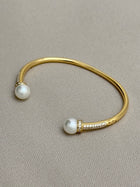 Twin Pearl Open Bracelet