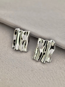 Ruffle Square Earrings