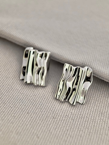 Ruffle Square Earrings
