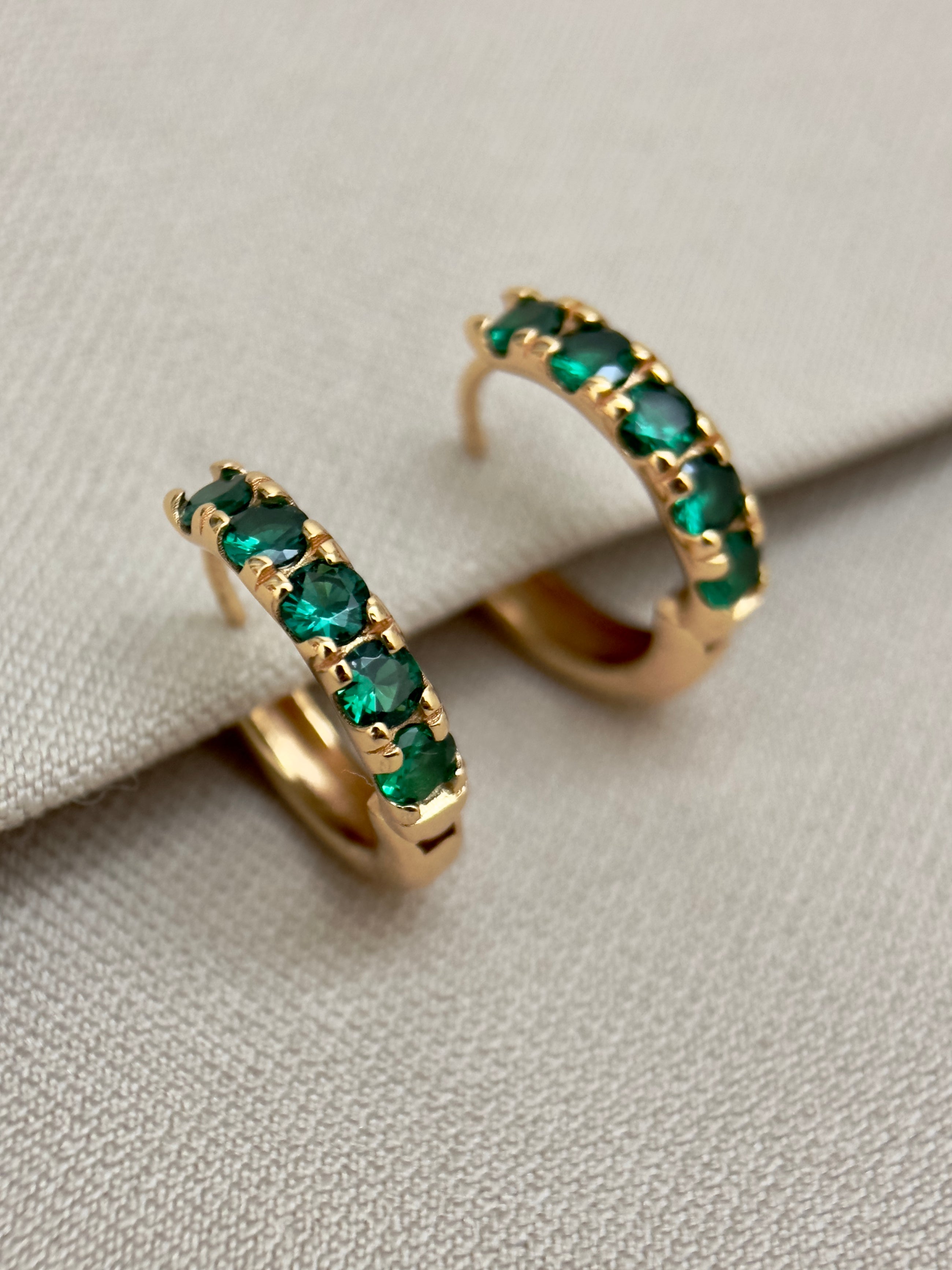 Green Hoops Earrings