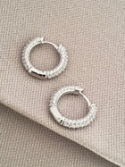 Pavé Round Hoops Earrings
