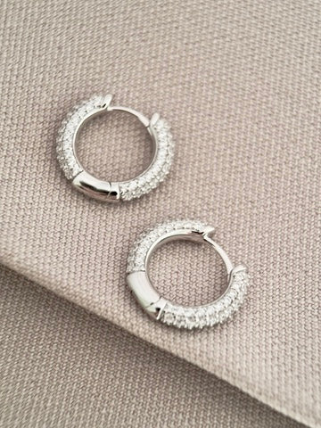 Pavé Round Hoops Earrings