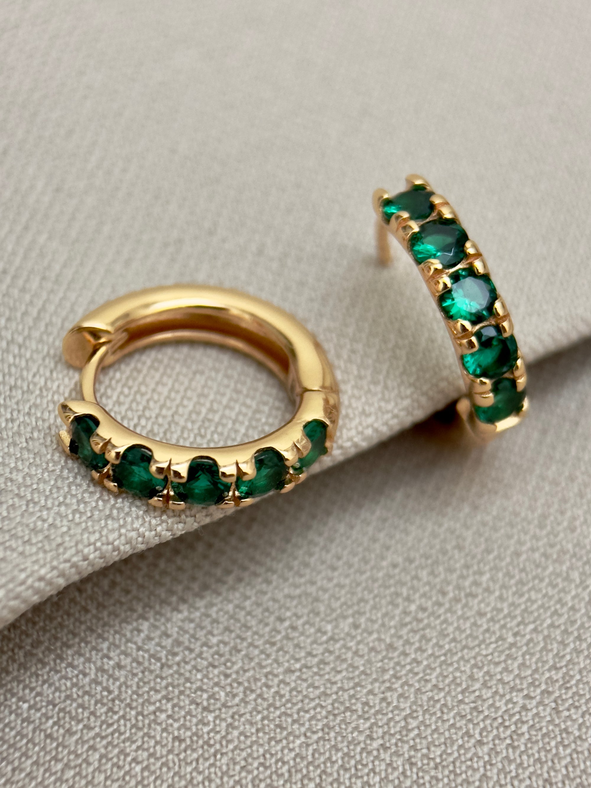 Green Hoops Earrings