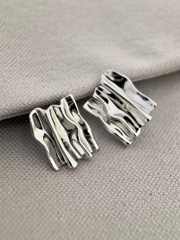 Ruffle Square Earrings