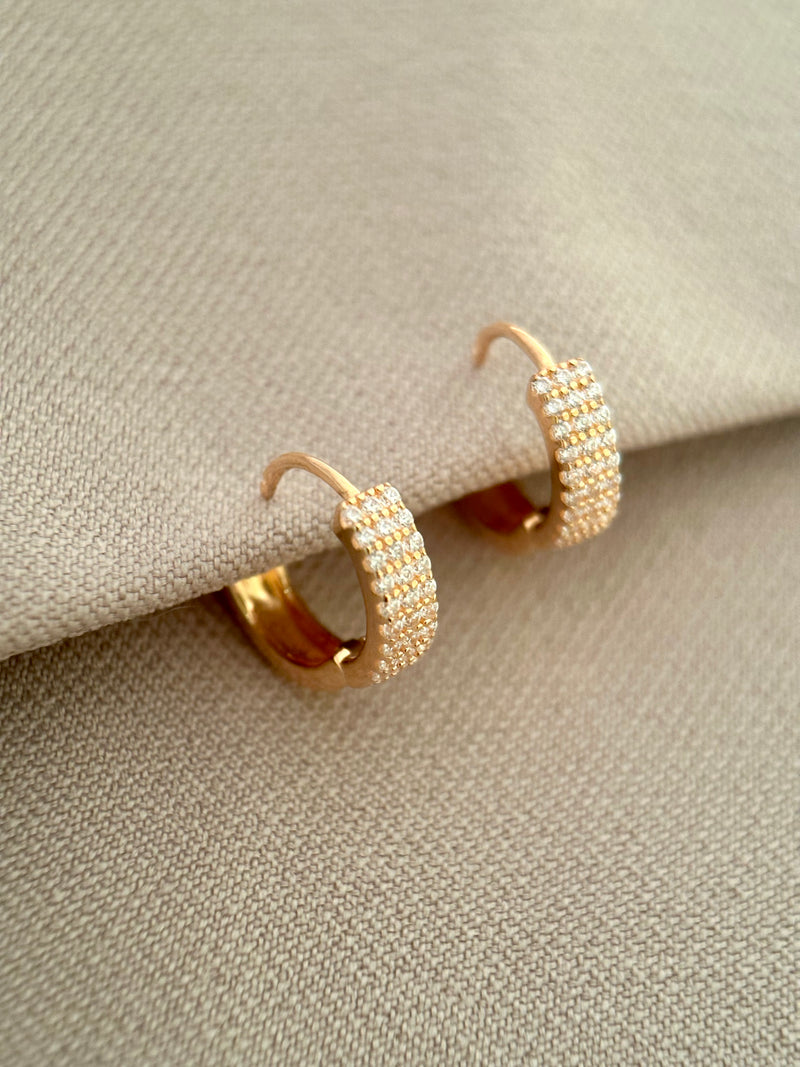 Pavé Flat Hoops Earrings
