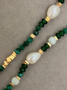 Pearly Malachite Bead Necklace