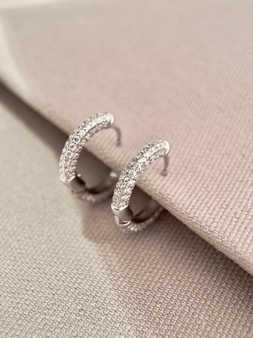 Pavé Round Hoops Earrings