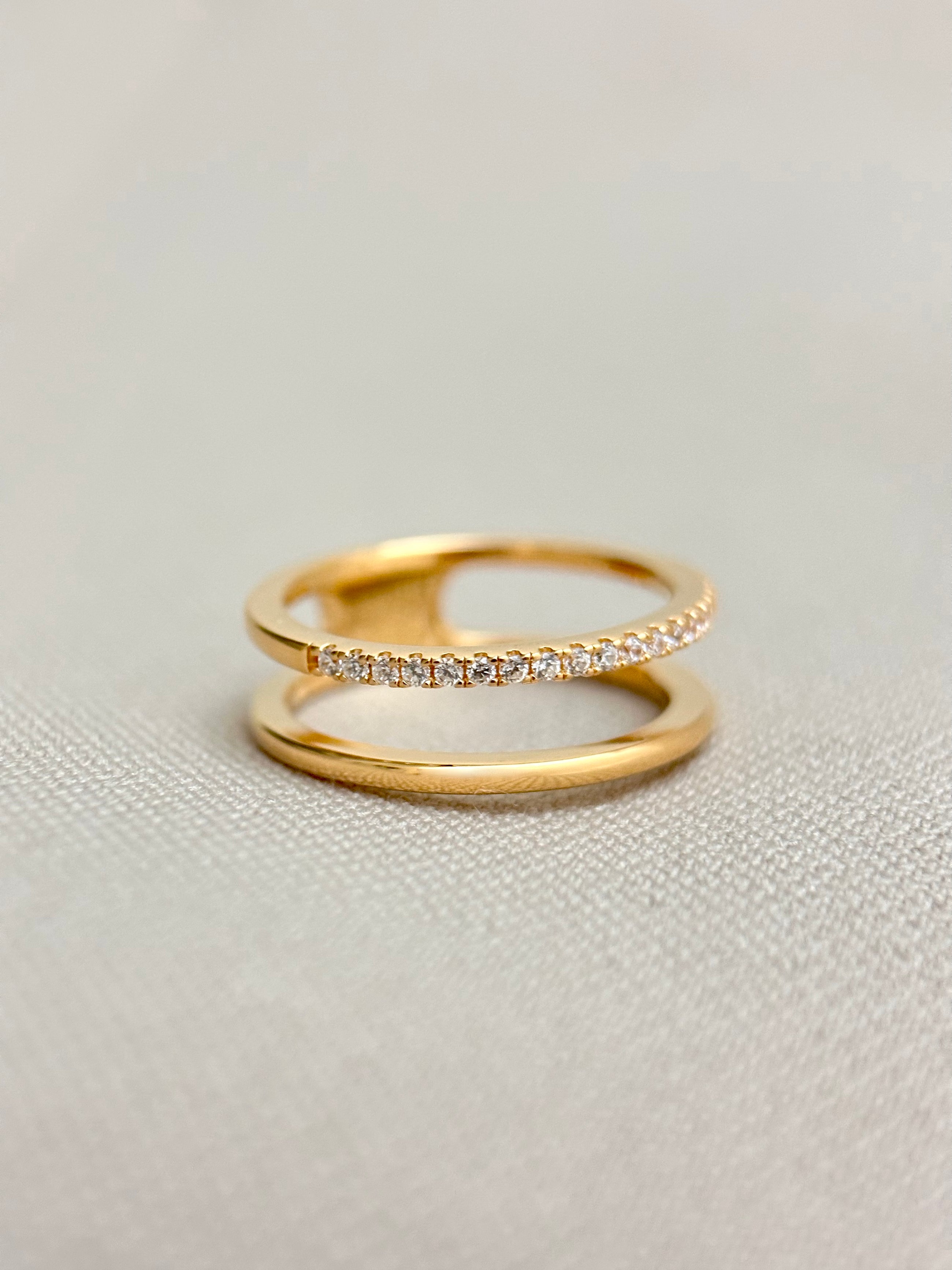 Fine Line Double-layer Ring