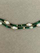 Pearly Malachite Bead Necklace