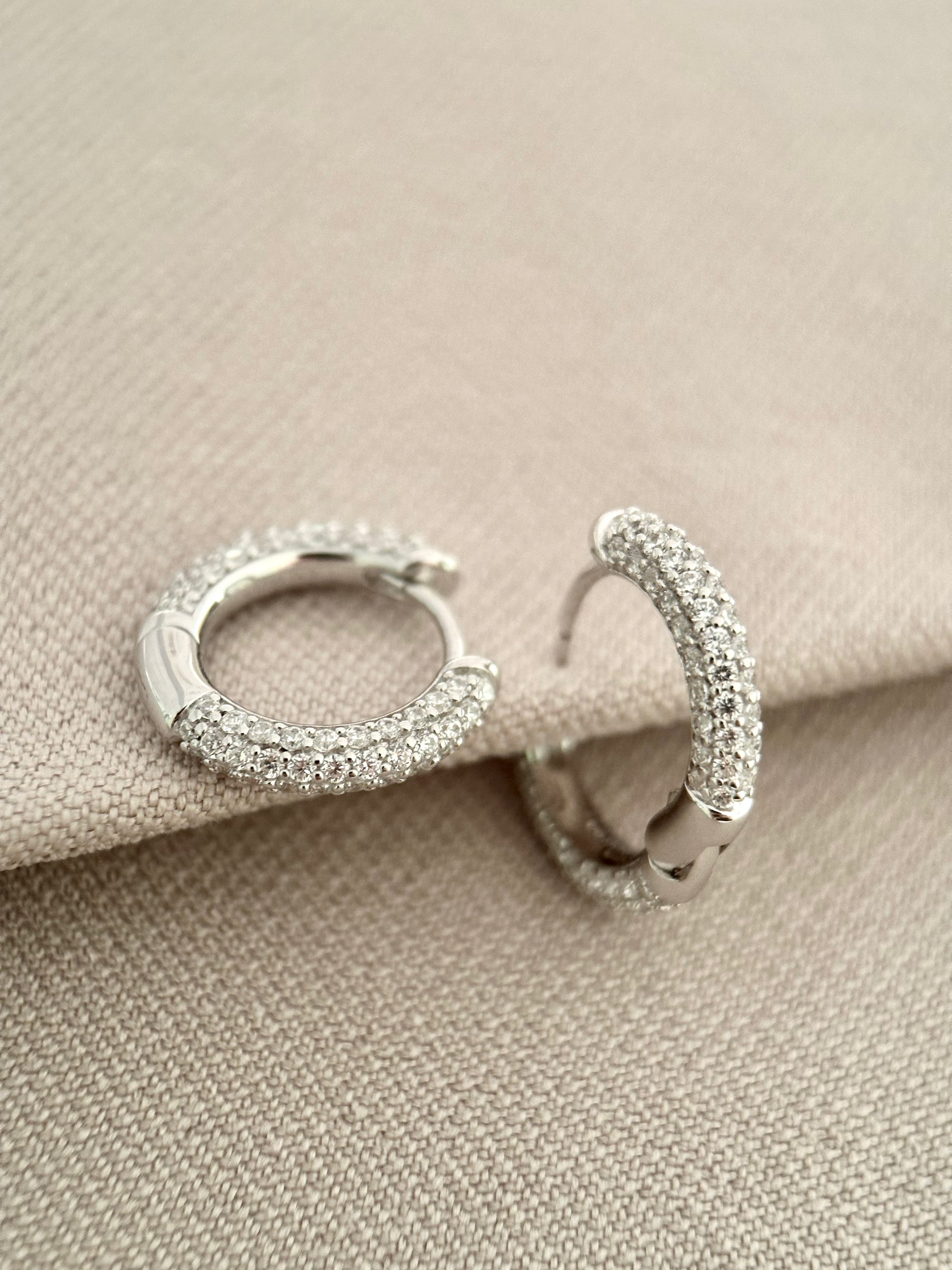 Pavé Round Hoops Earrings