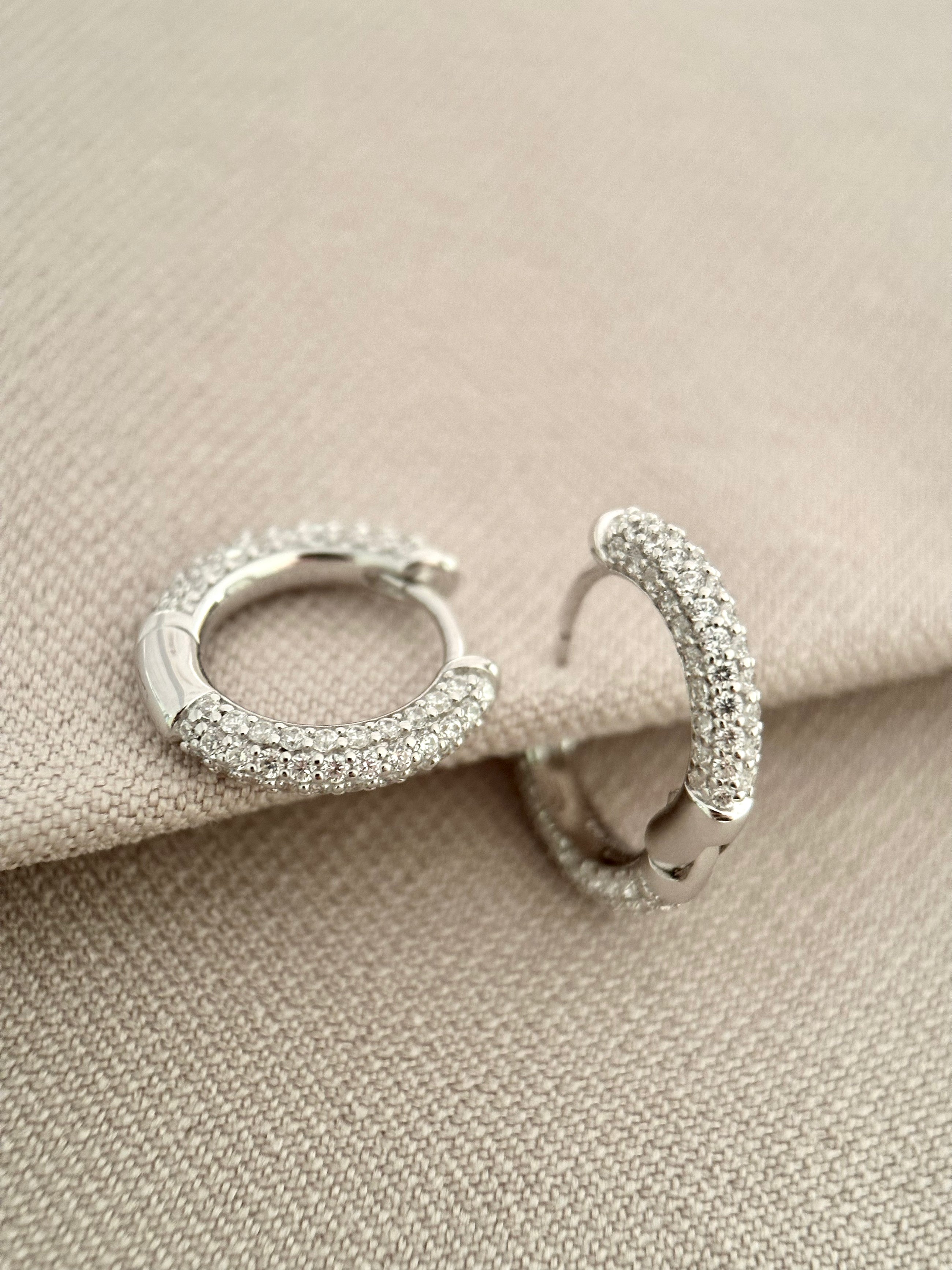 Pavé Round Hoops Earrings