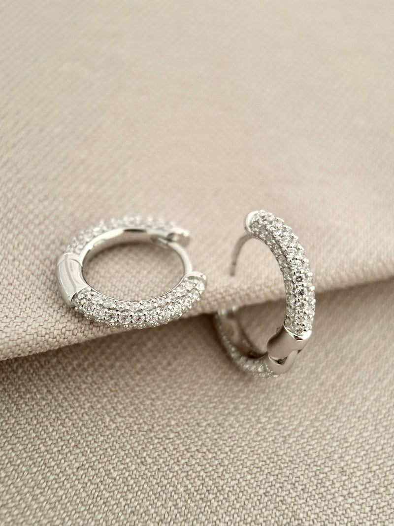 Pavé Round Hoops Earrings