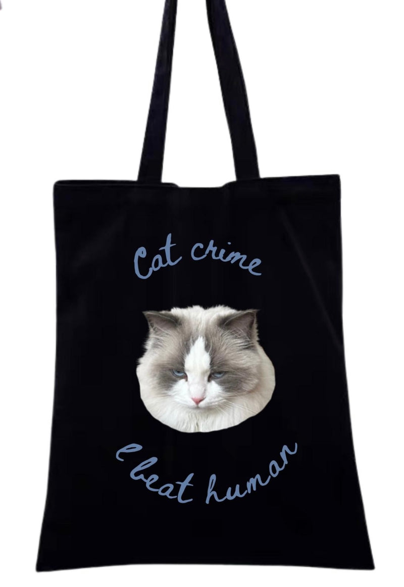 Custom Pet Velet Tote - Cat Crime Series