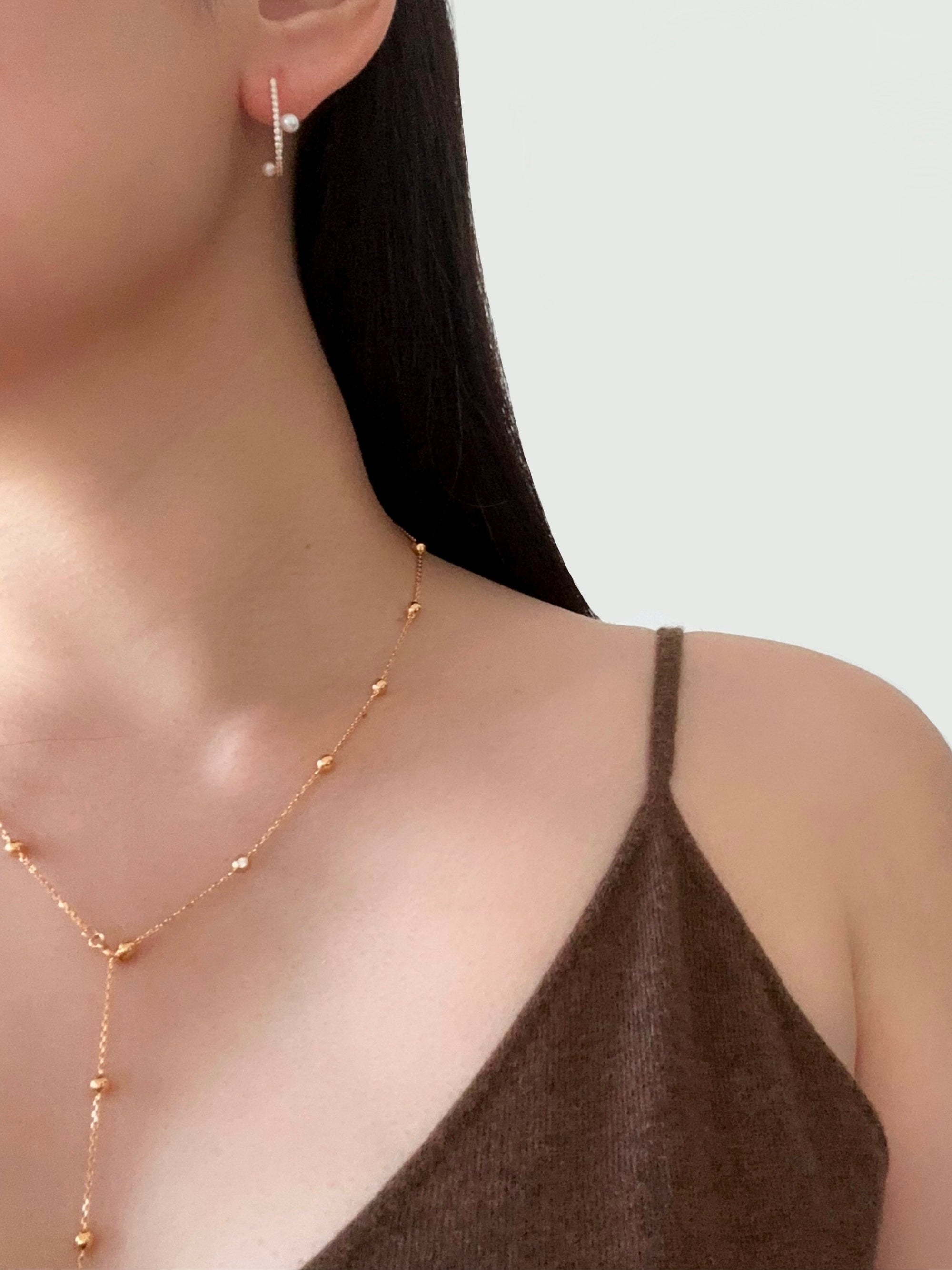 Spheres Drop Chain Necklace